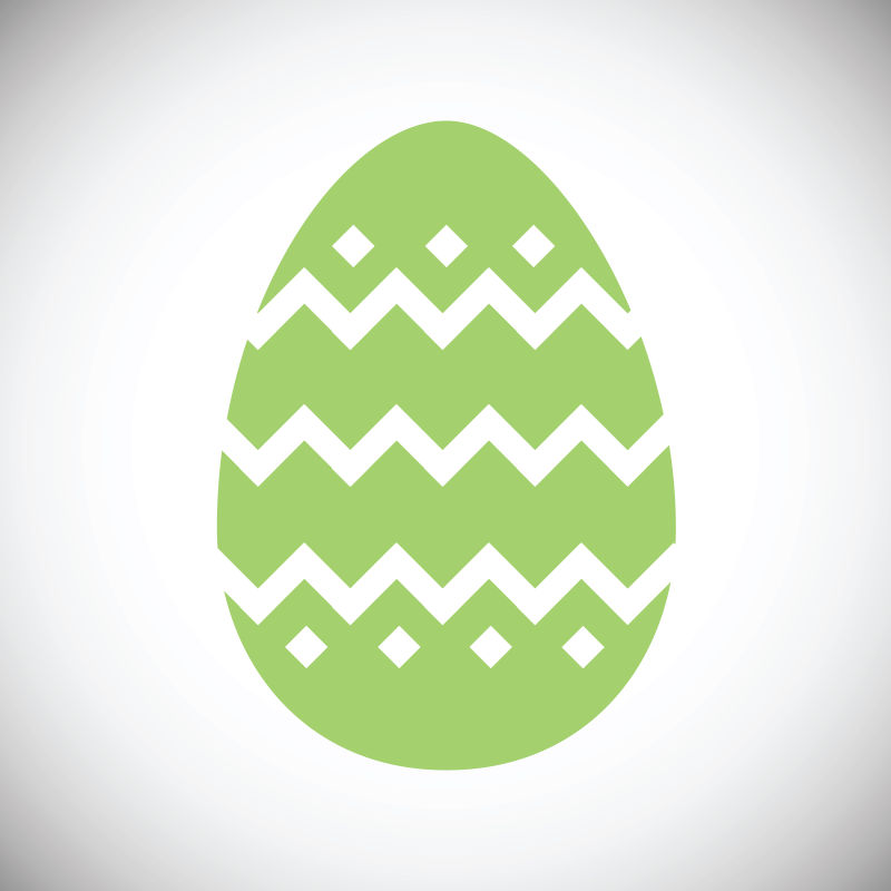 复活节绿色彩蛋矢量插图