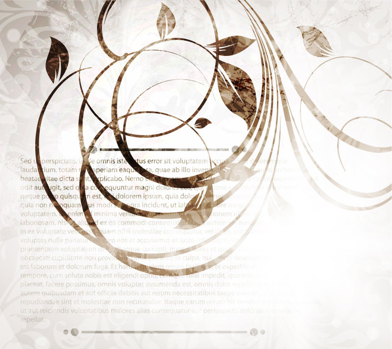 请柬复古卡与花卉装饰花卉复古设计