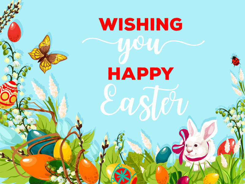 抽象矢量复活节装饰贺卡设计