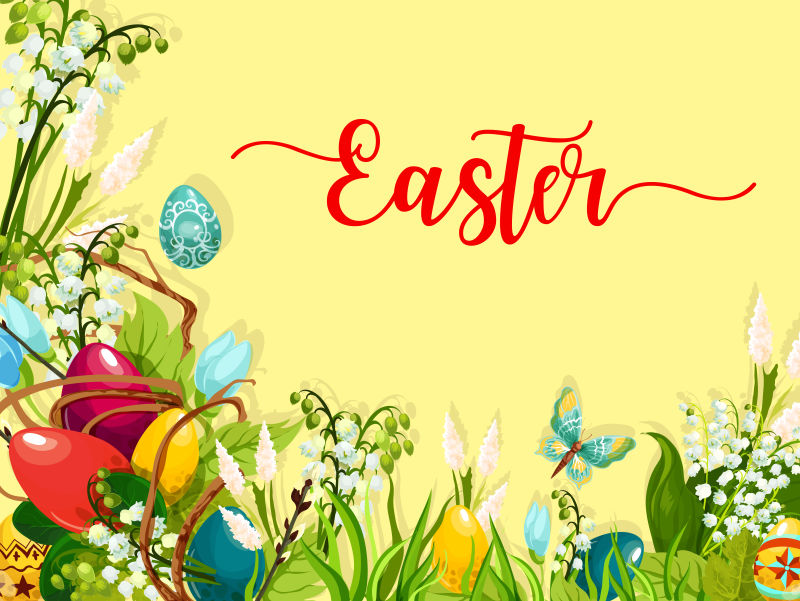 创意矢量复活节元素卡片设计