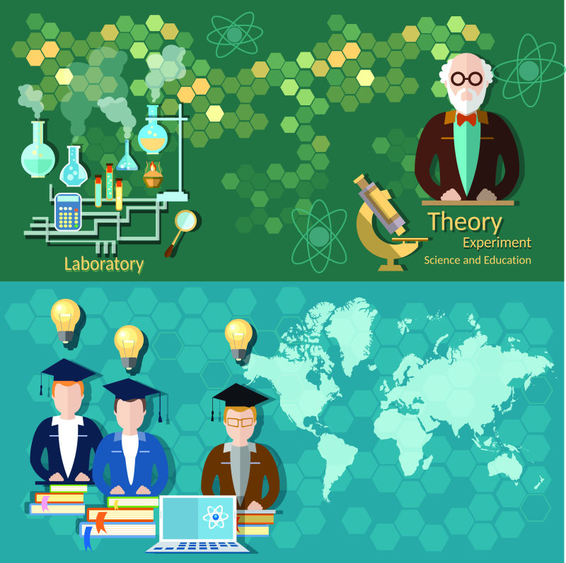 教育主题创意横幅矢量设计