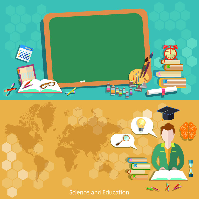 矢量的创意教育主题插图