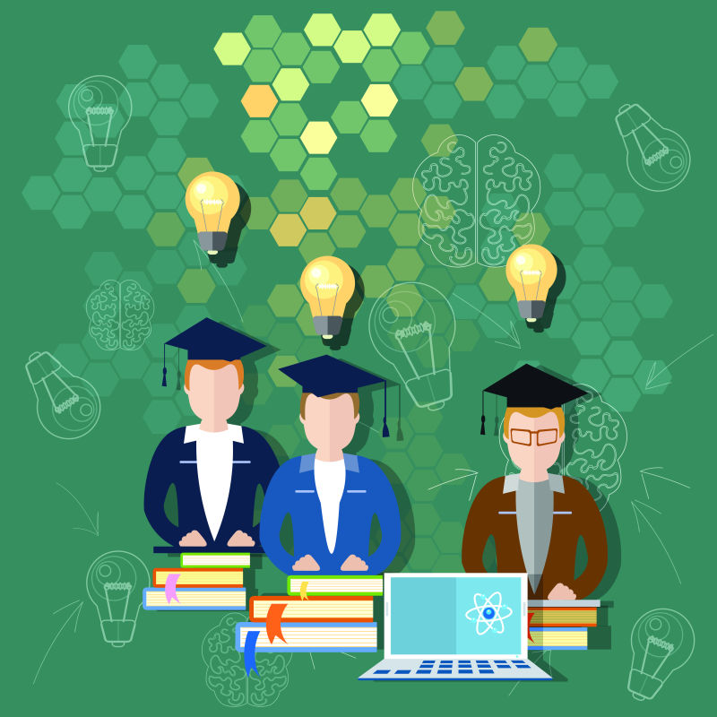 矢量的学生图案插图