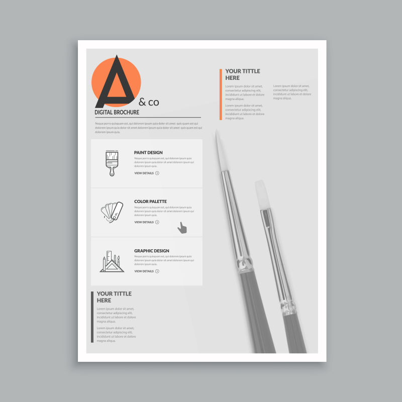 创意笔刷图案信息图表矢量设计