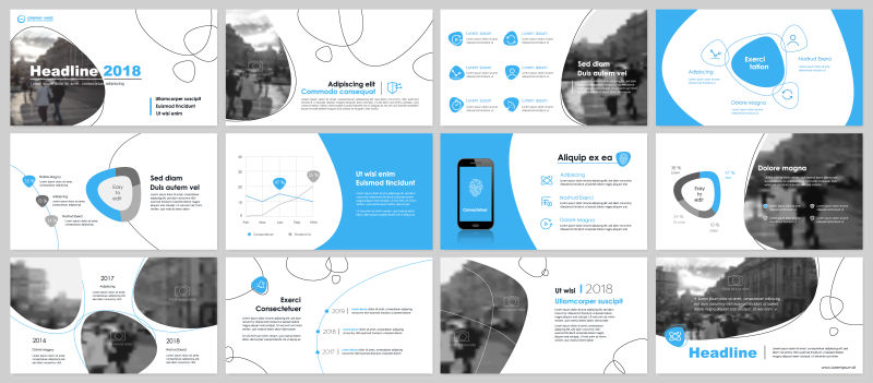 信息图形和矢量演示的元素
