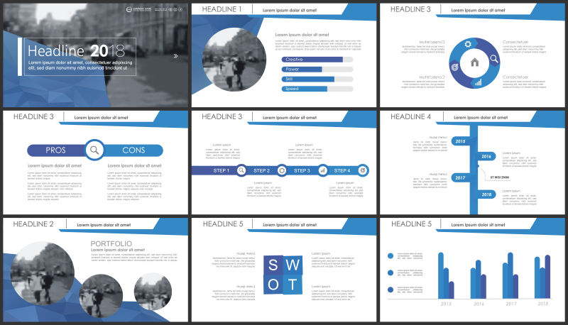 信息图形和演示的矢量元素