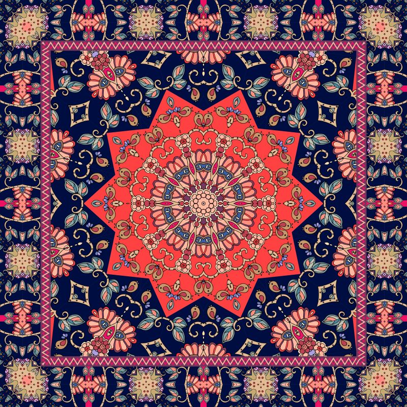 矢量的印度花卉图案背景