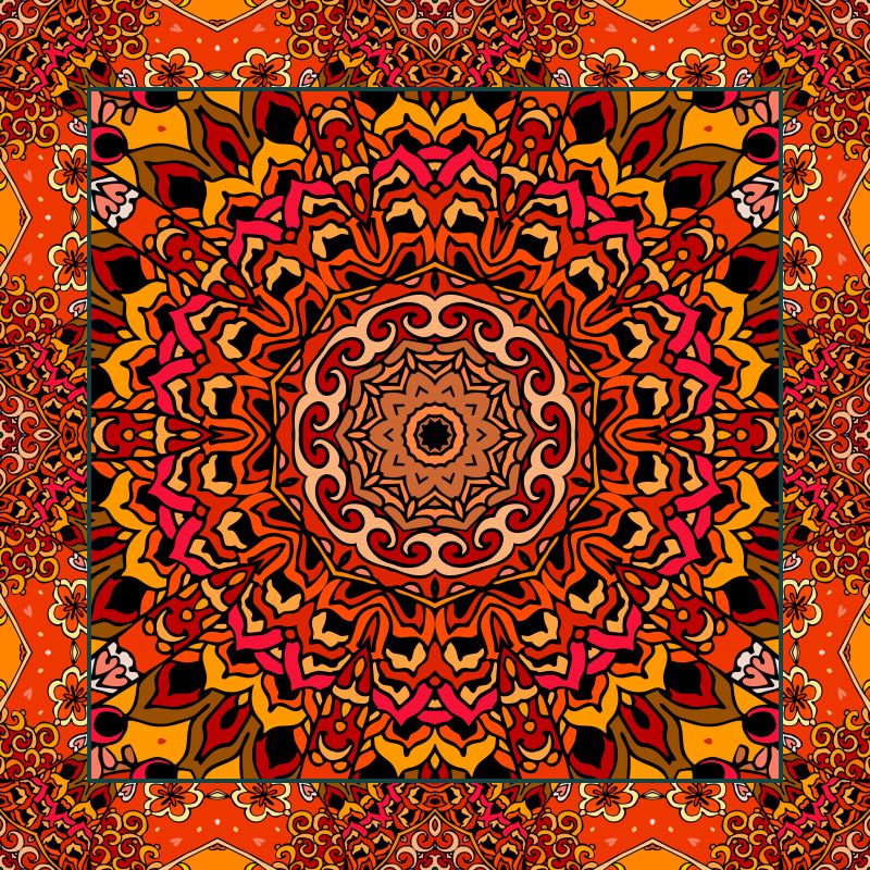 橙色花卉图案背景矢量设计