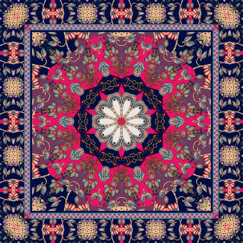 矢量的创意曼荼罗花卉图案背景