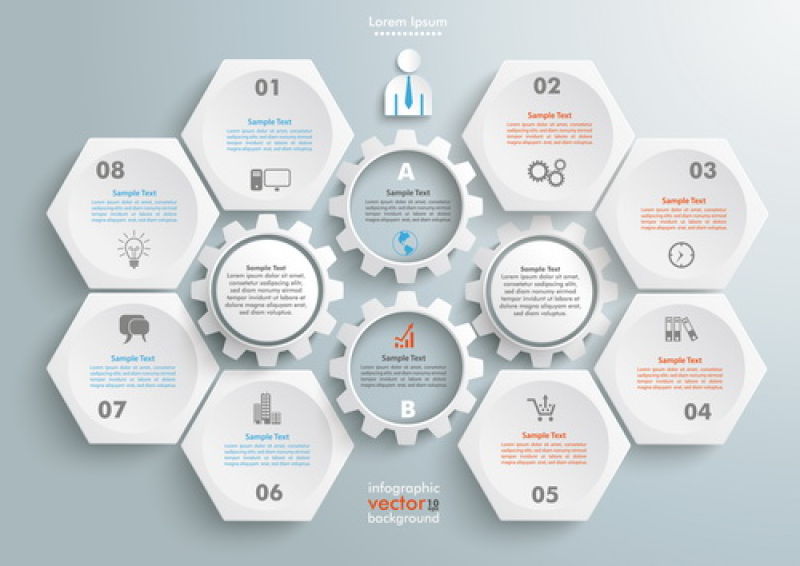 创意矢量白色信息图表设计