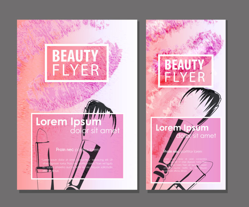 抽象矢量美容主题的平面海报设计
