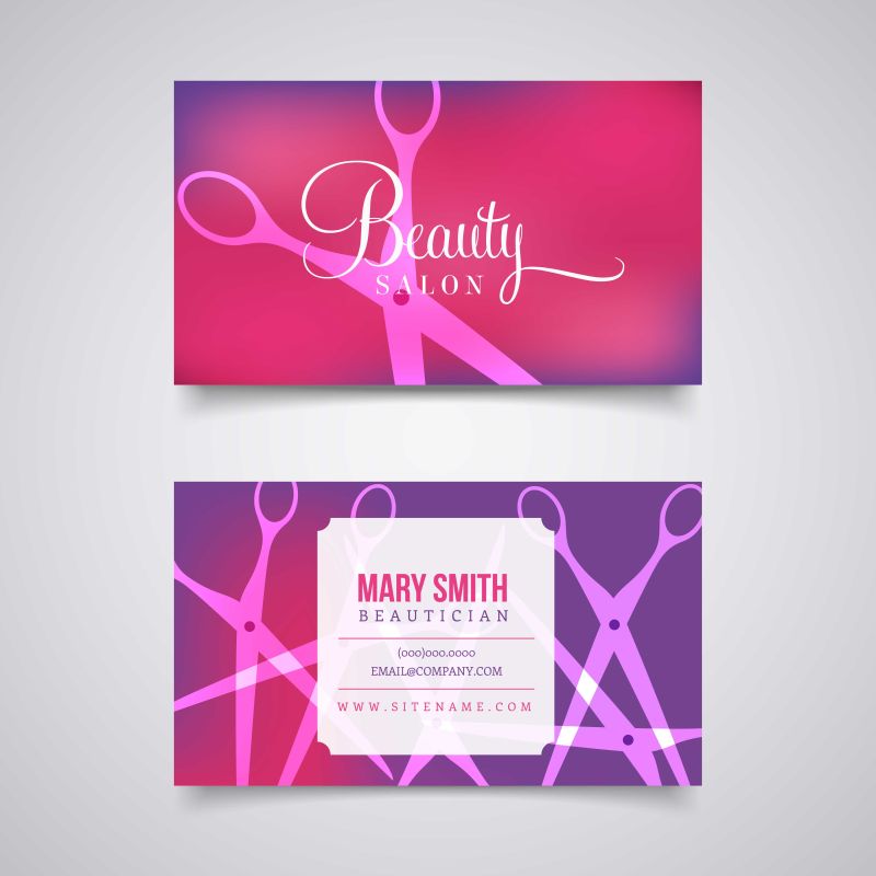 抽象矢量美容院的现代名片设计