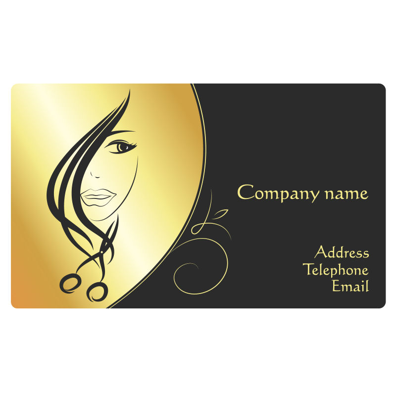 创意矢量美容院的抽象名片设计
