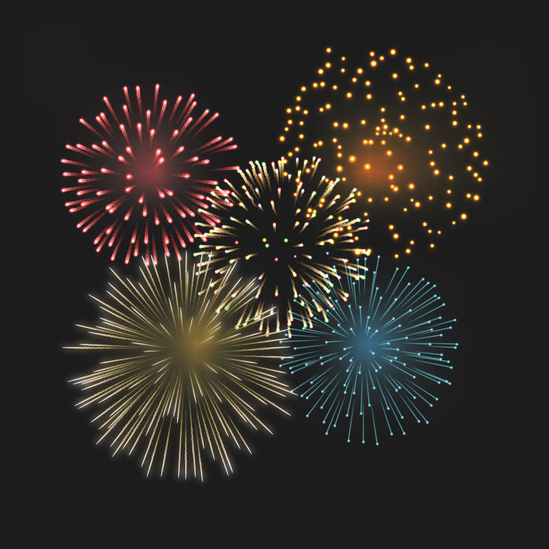 抽象矢量空中的烟花设计