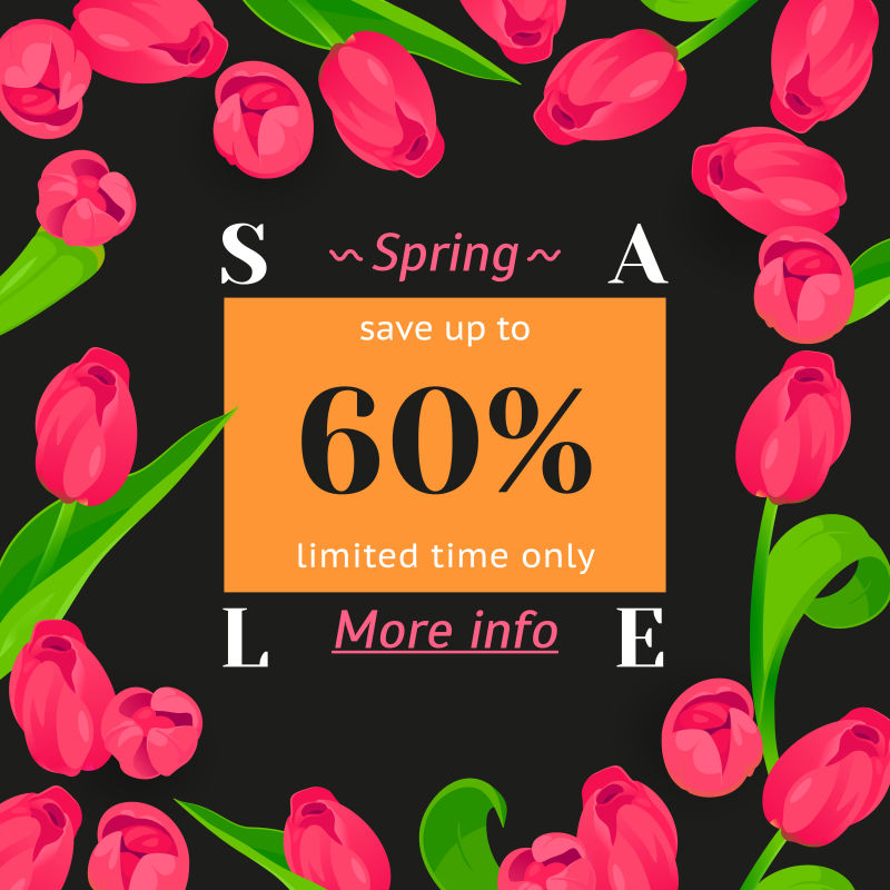 节日装饰框架粉红郁金香有限报价4折特别设计的母亲节3月8日和复活节