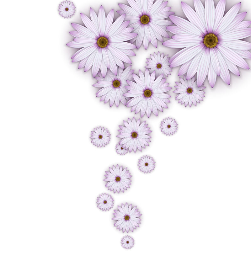 矢量紫色雏菊设计