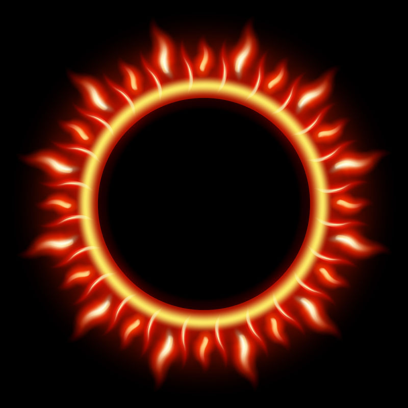 矢量红色圈形火焰设计