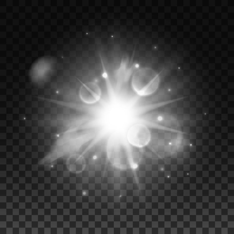 抽象矢量白色耀眼光芒设计
