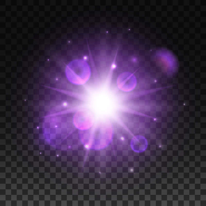 创意矢量紫色光芒设计元素