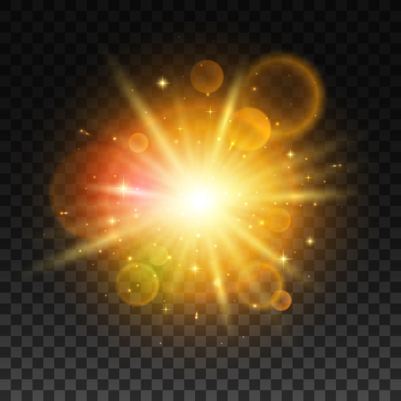 矢量抽象金色闪耀光芒设计元素