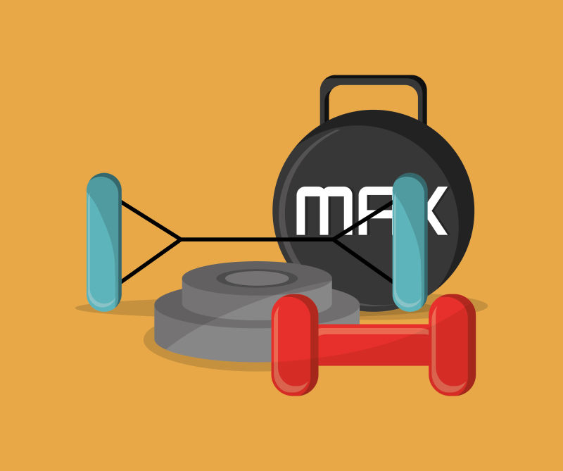 矢量的健身器材插图