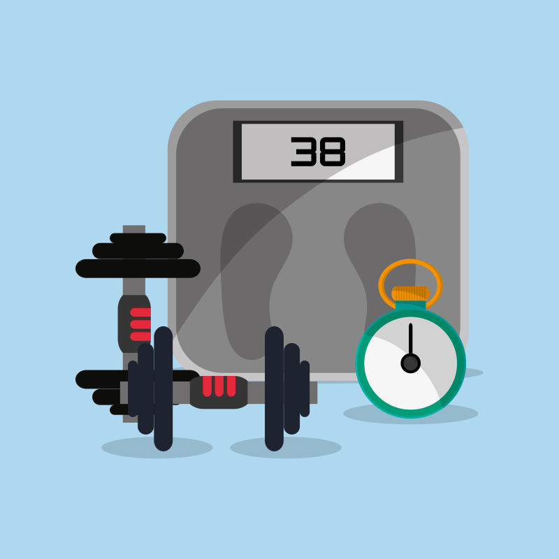 矢量的健身器材插图设计