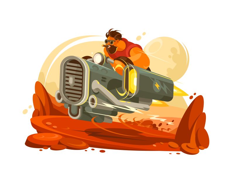 抽象矢量太空旅行的生活插图