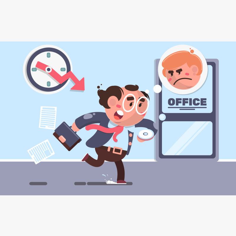 创意矢量匆忙的商人平面插图