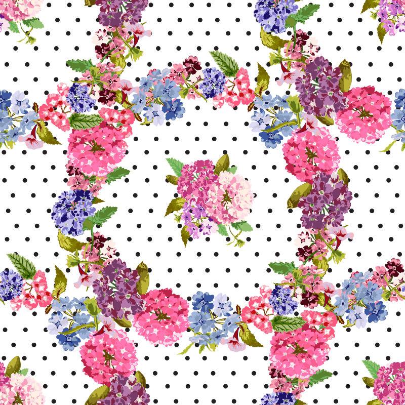 装饰花卉在水彩画风格矢量背景