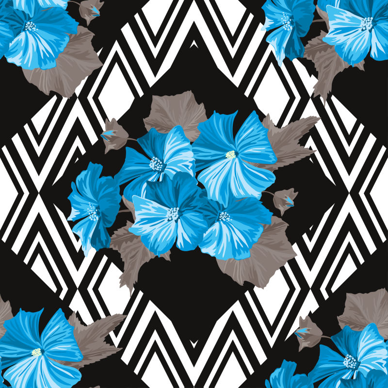 手工装饰芙蓉花矢量