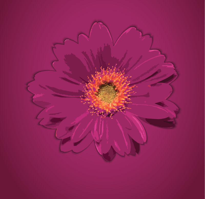 创意矢量紫色花朵设计插图