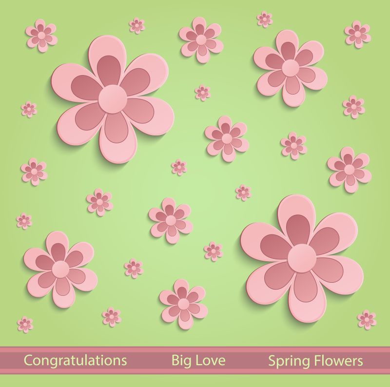 矢量粉色花朵设计插图