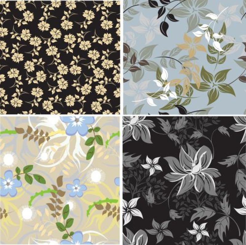 抽象矢量现代古典花卉元素背景设计