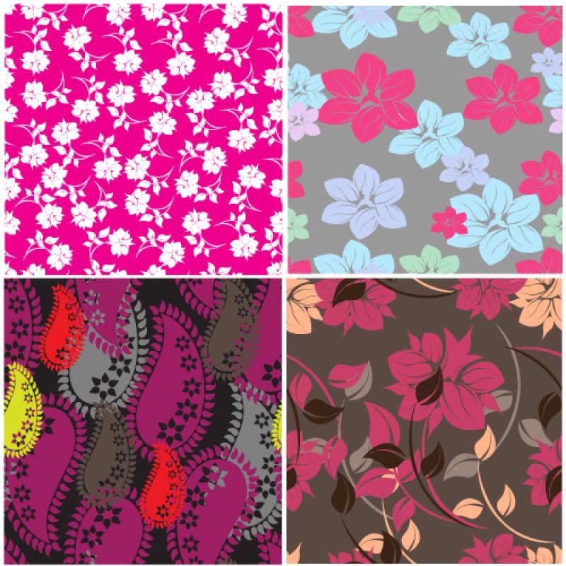 无缝的花卉图案矢量