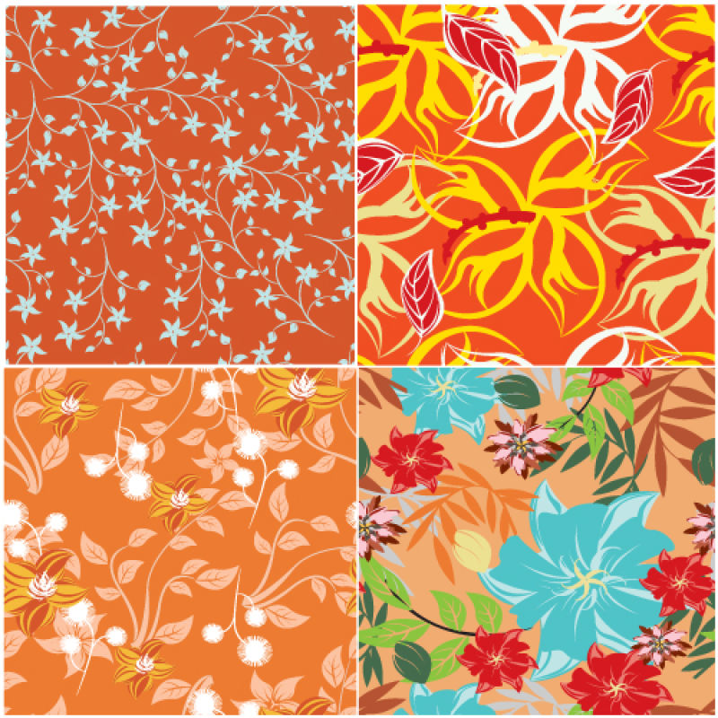 无缝花卉矢量背景