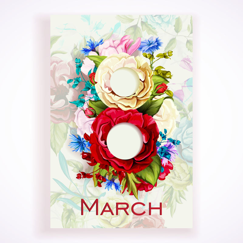 矢量美丽花卉元素的贺卡设计