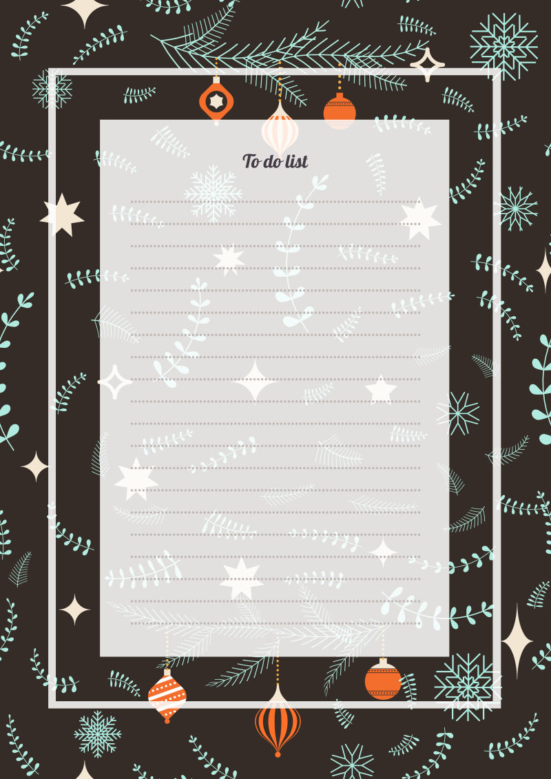 创意矢量现代圣诞元素装饰背景