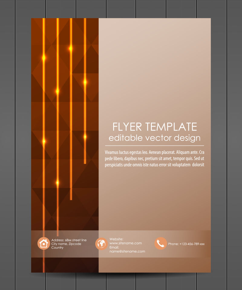 抽象矢量现代棕色宣传册封面设计