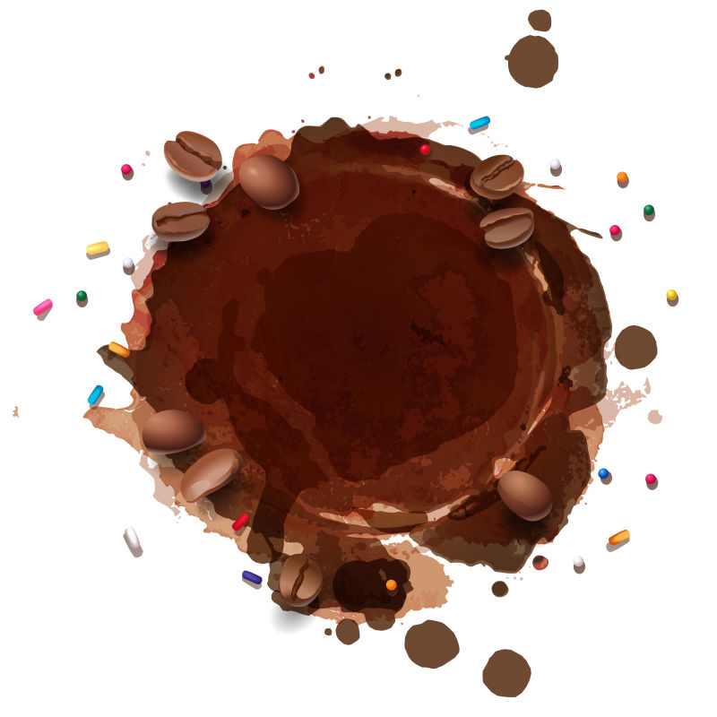 矢量图示咖啡渍条纹