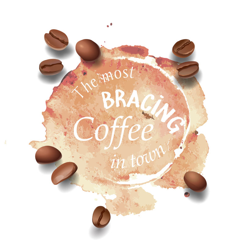 矢量图示咖啡渍条纹