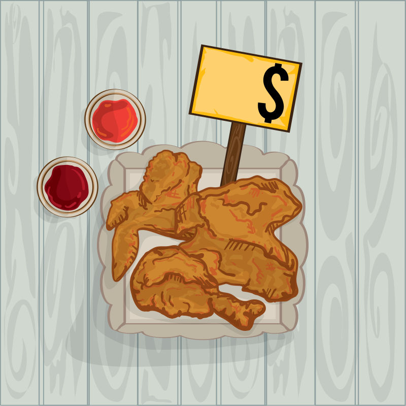 创意矢量炸鸡套餐插图设计