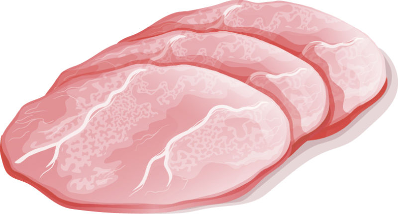 三块火腿片矢量