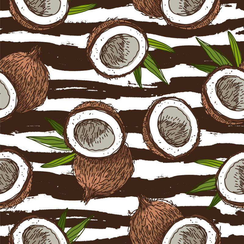椰子矢量图案