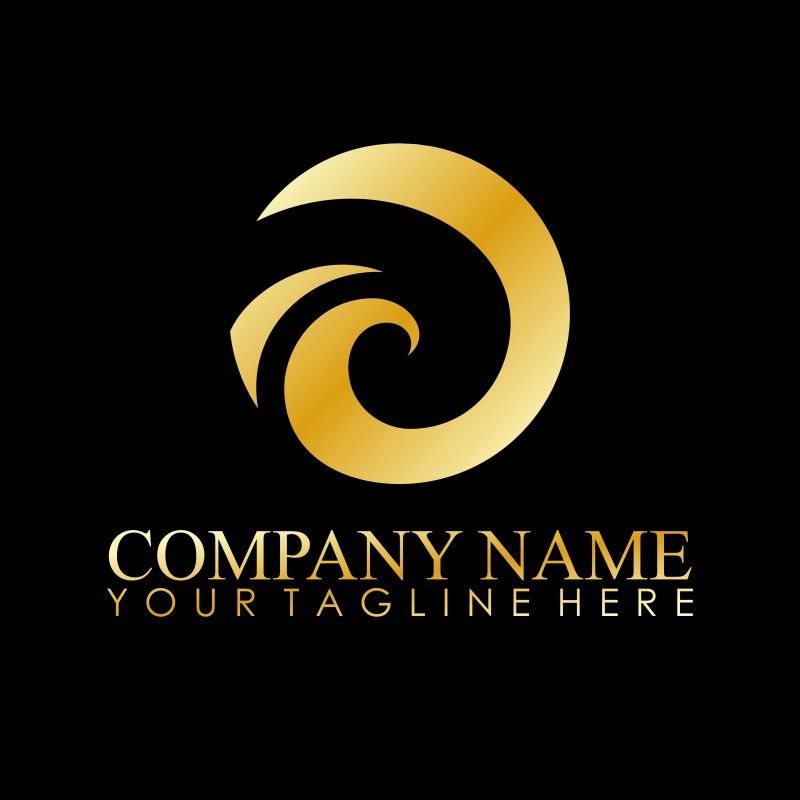 抽象黄金波水标志矢量