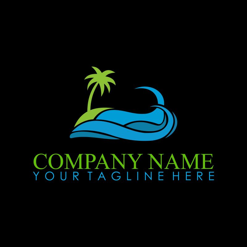 矢量波浪假日标志