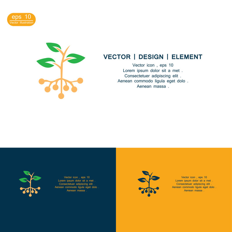 矢量萌芽植物标志