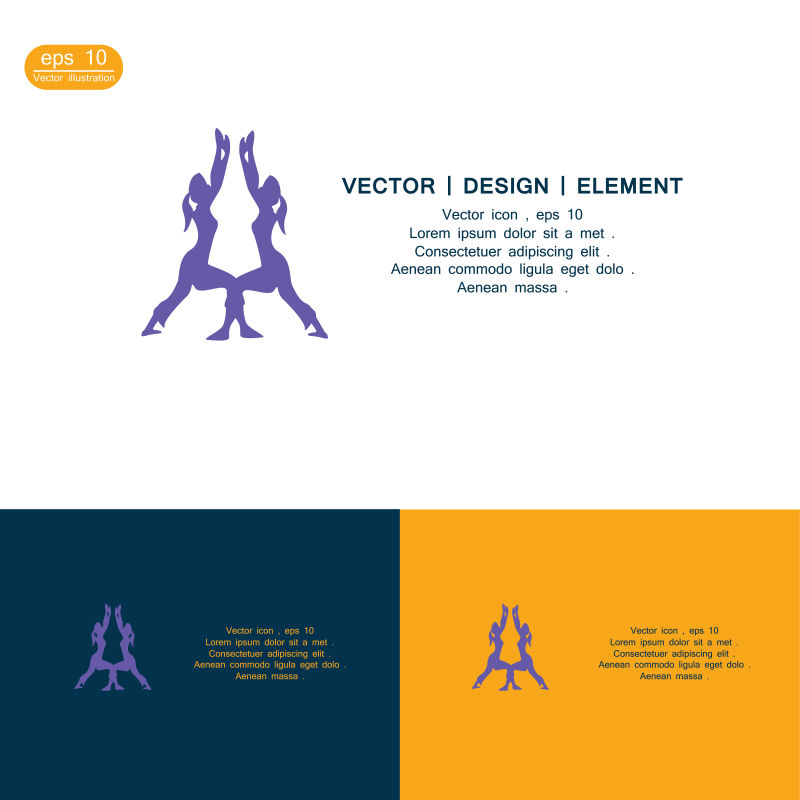 矢量瑜伽姿势标志