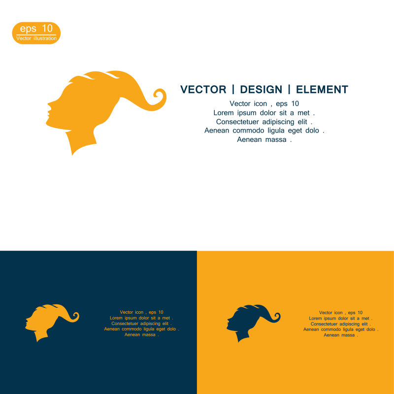 矢量女人脸标志