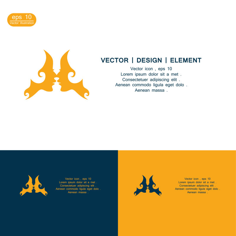 矢量抽象女性面孔标志