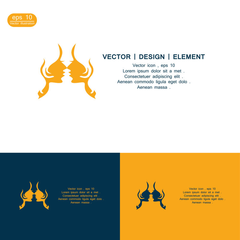 矢量脸女性标志